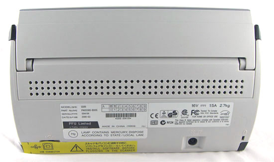 The Back Of The Fujitsu ScanSnap S500